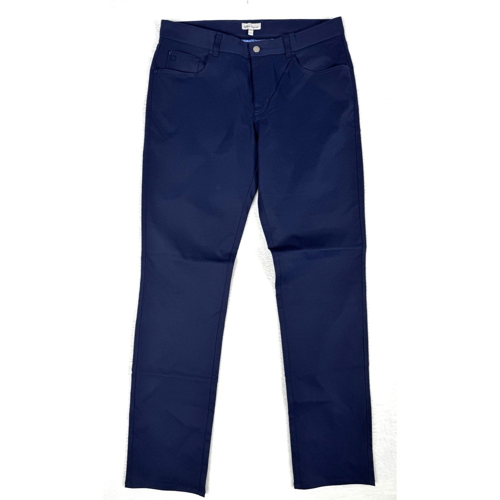 Peter Millar Crown Sport EB66 Performance Golf Pants Men's 35x34 Blue 5-Pocket